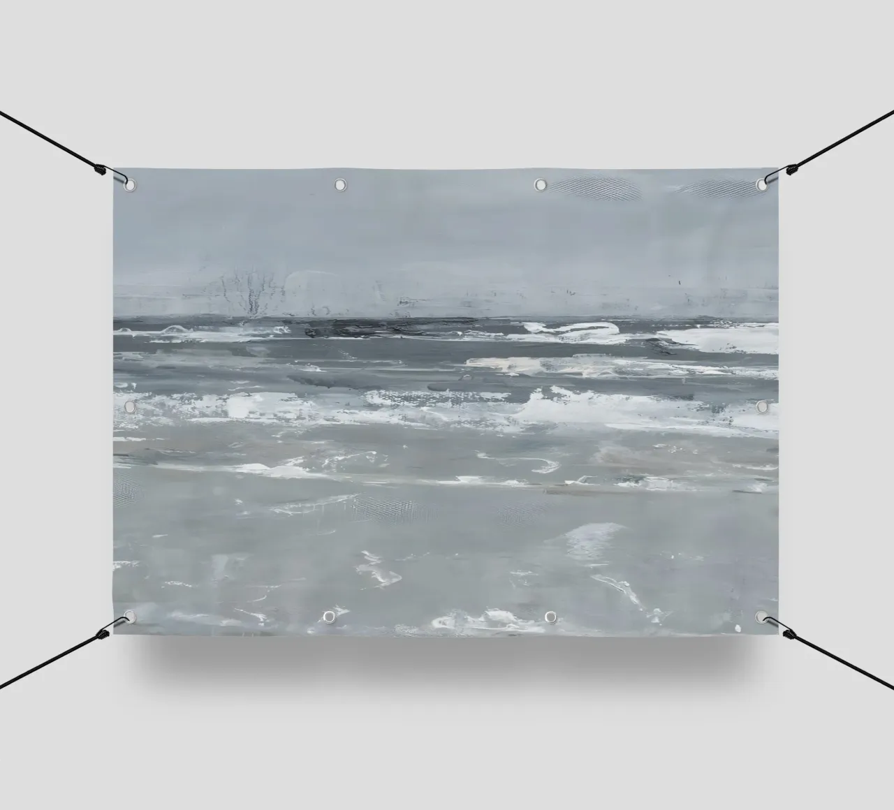 Clement Scott: Calm Waves, Abstract Seascape, Minimalist Oce pvc cover by NorwesClub