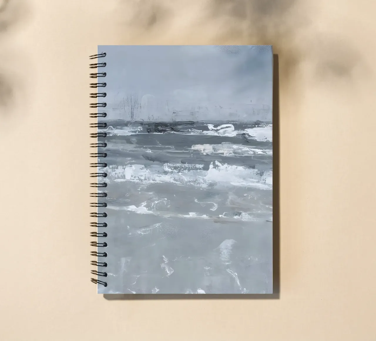 Clement Scott: Calm Waves, Abstract Seascape, Minimalist Oce spiral notebook by NorwesClub