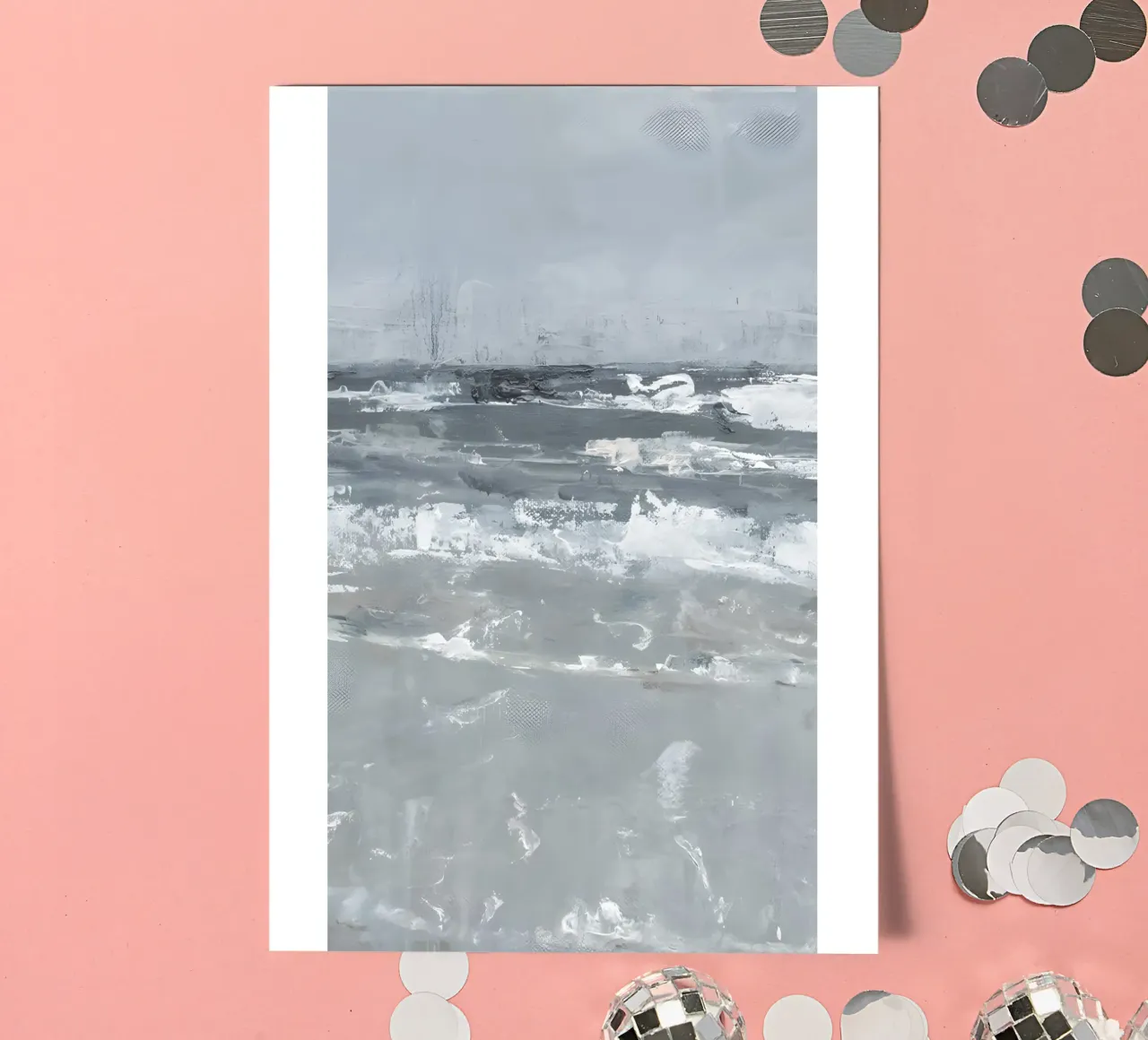 Clement Scott: Calm Waves, Abstract Seascape, Minimalist Oce sticker sheet by NorwesClub