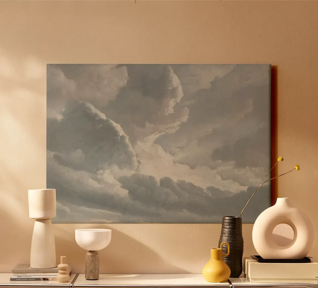 Simon Denis: Studio di nuvole, Tramonto a Roma, Cieli romantici tela con Cornice a cassetta da NorwesClub