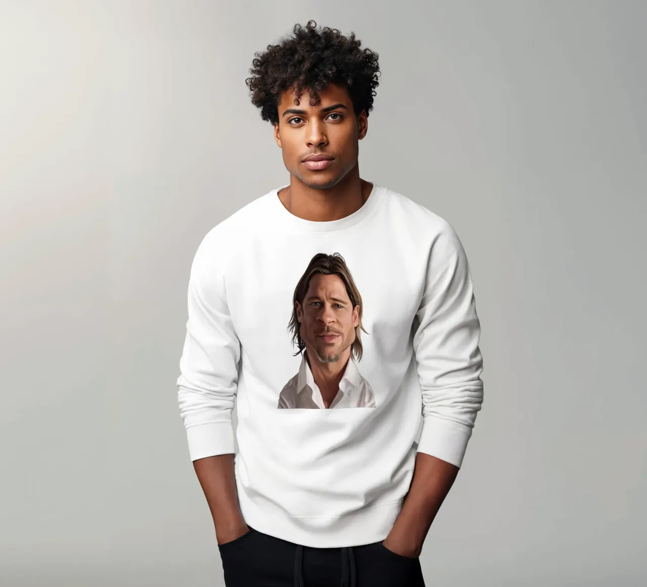 Brad Pitt felpa da Rob Art | Illustration