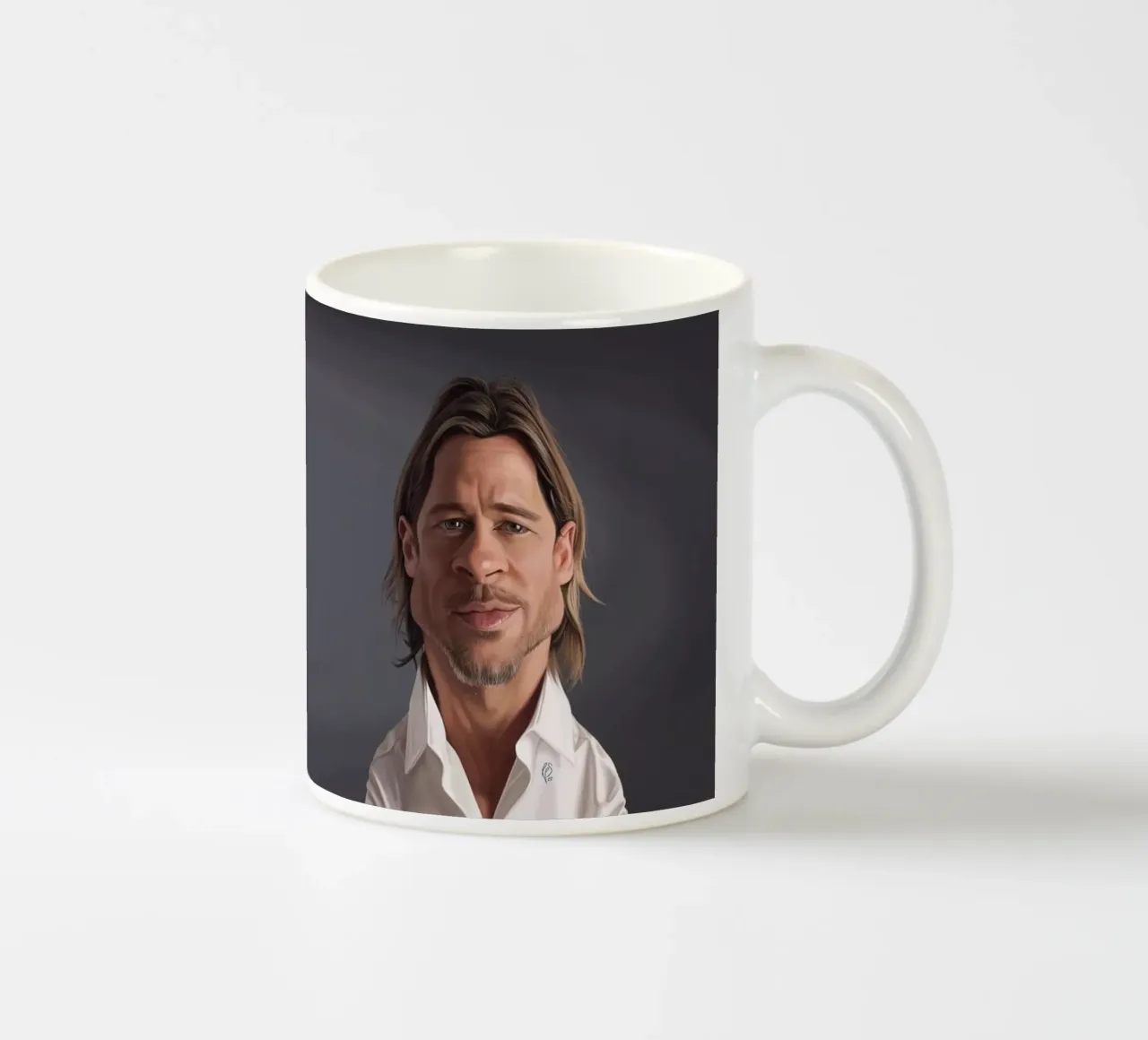 Brad Pitt tazza in ceramica da Rob Art | Illustration