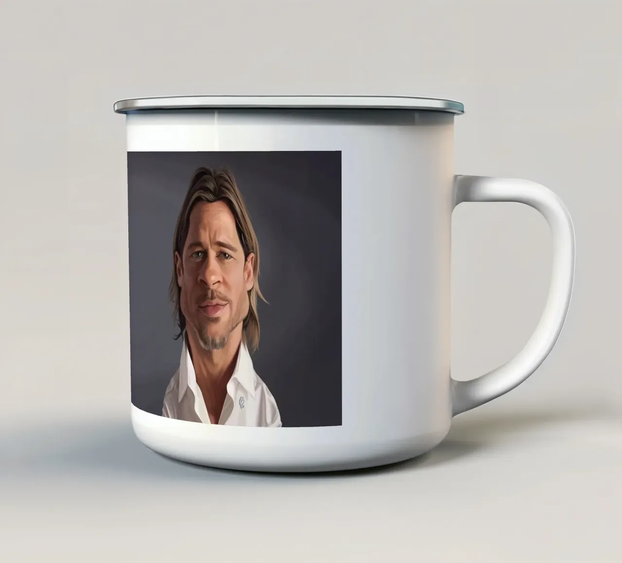 Brad Pitt tazza in smalto da Rob Art | Illustration
