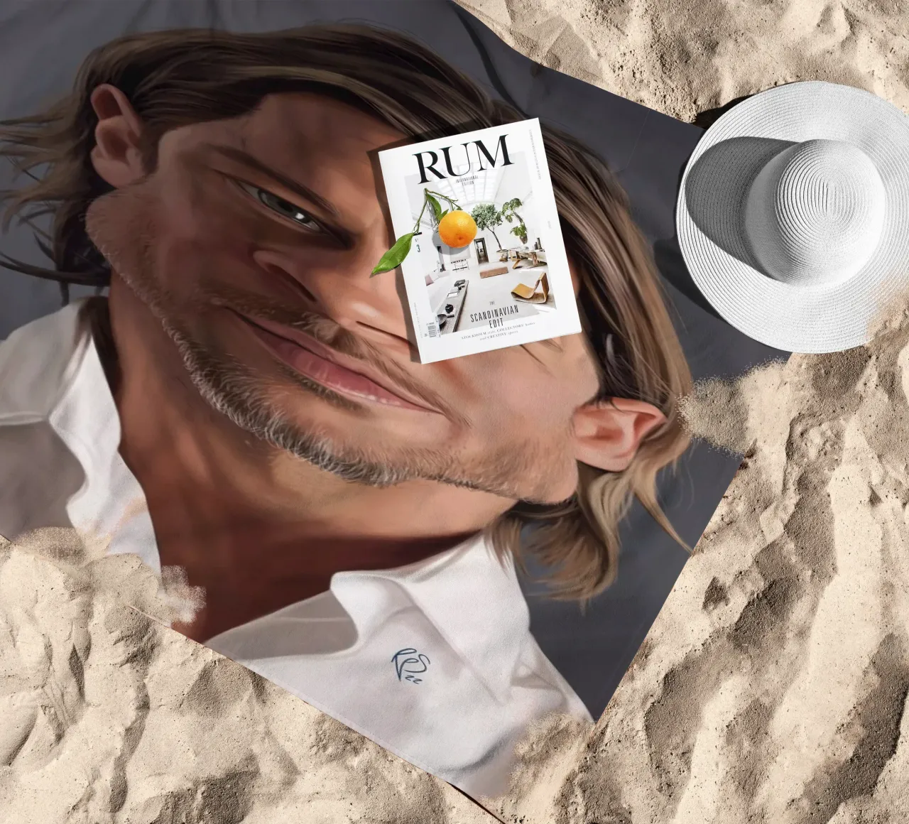 Brad Pitt telo mare da Rob Art | Illustration