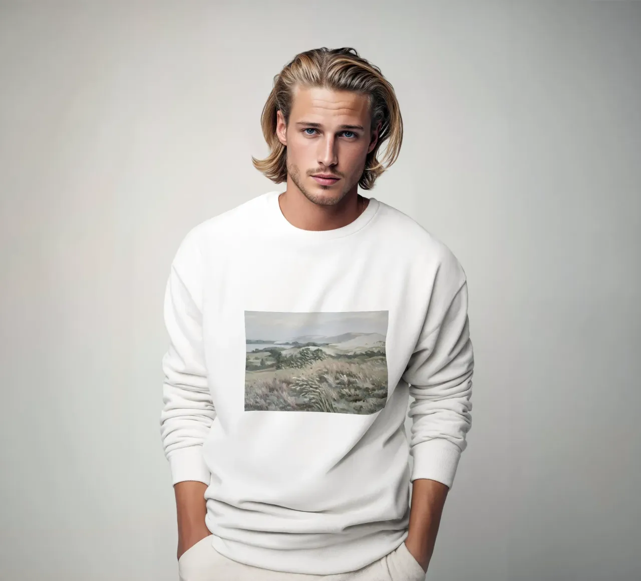 Katie Staples : Vue d'une colline, paysage impressionniste, Sageb sweat de NorwesClub