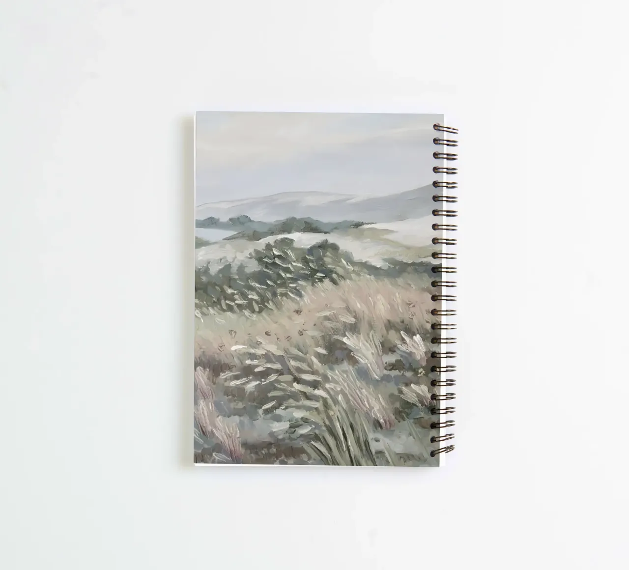 Katie Staples : Vue d'une colline, paysage impressionniste, Sageb carnet à spirale de NorwesClub