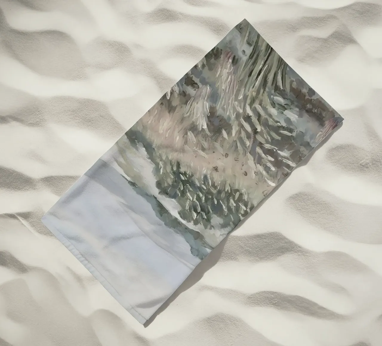 Katie Staples : Vue d'une colline, paysage impressionniste, Sageb serviette de plage de NorwesClub