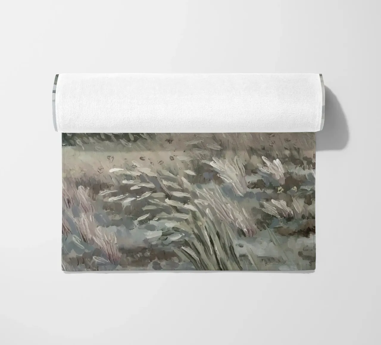 Katie Staples : Vue d'une colline, paysage impressionniste, Sageb serviette de plage de NorwesClub