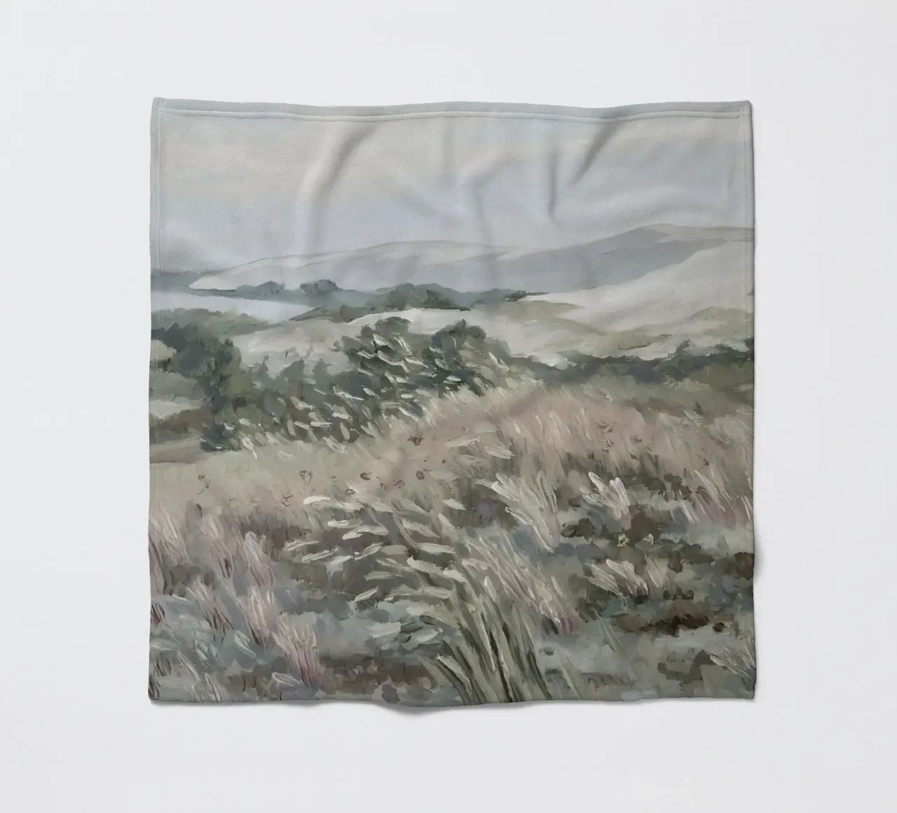 Katie Staples : Vue d'une colline, paysage impressionniste, Sageb plaid polaire de NorwesClub
