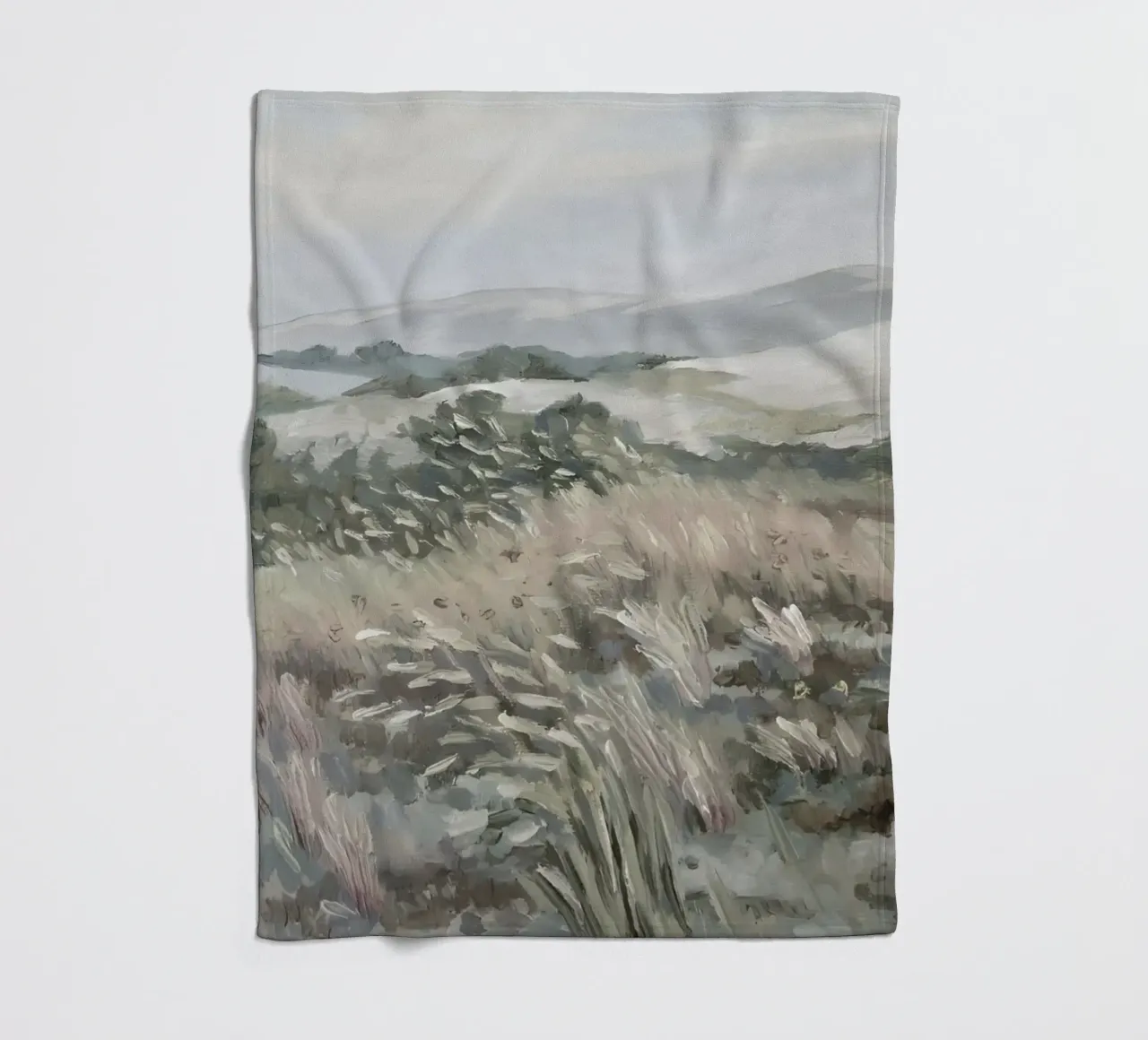 Katie Staples : Vue d'une colline, paysage impressionniste, Sageb plaid polaire de NorwesClub