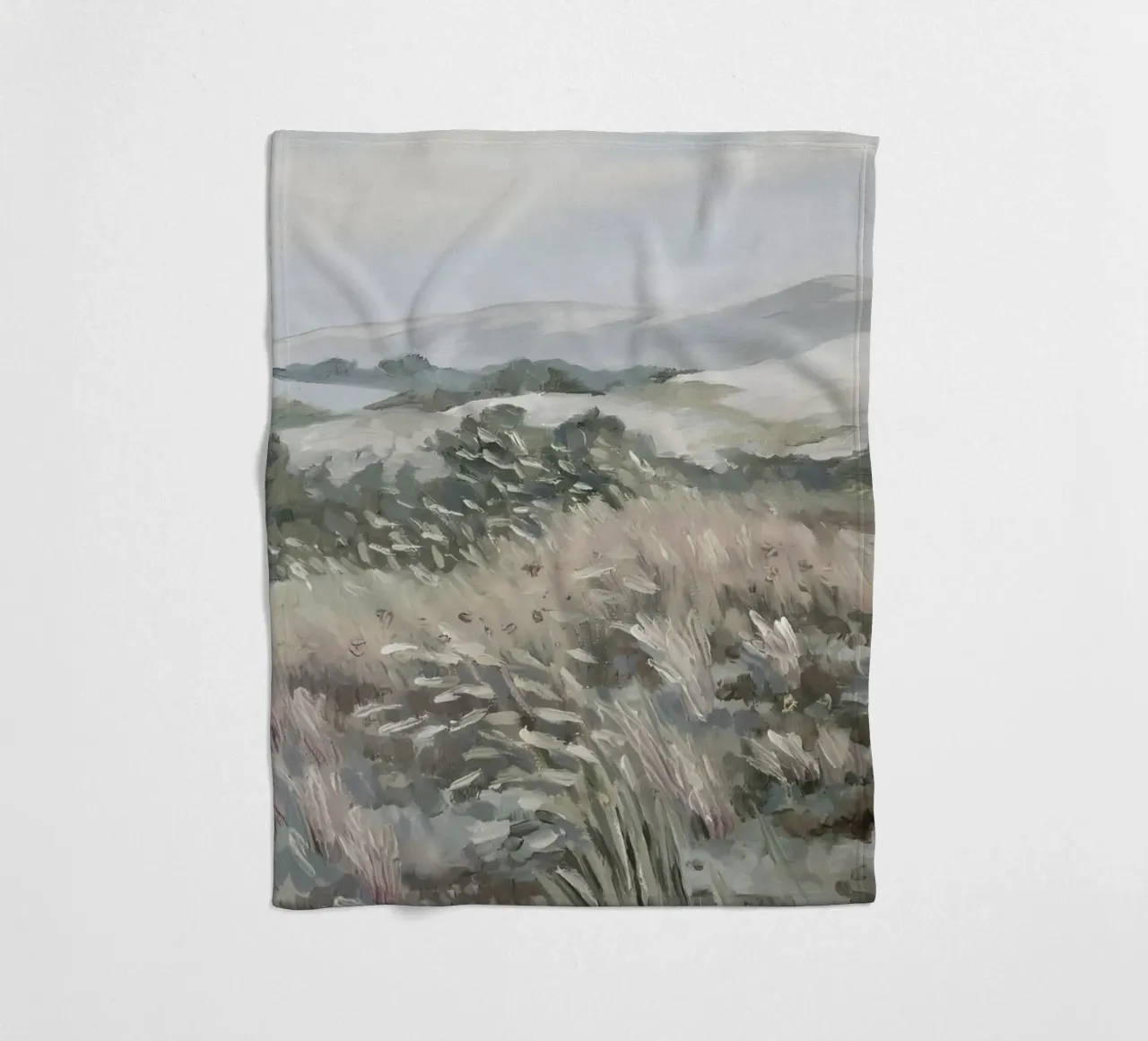 Katie Staples : Vue d'une colline, paysage impressionniste, Sageb plaid polaire de NorwesClub