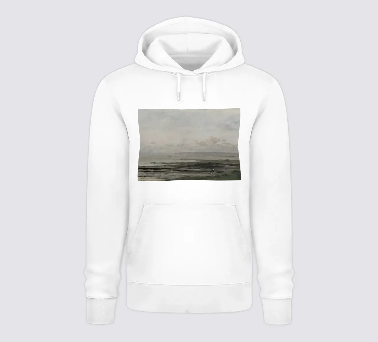 Daubigny: Spiaggia con marea, Scuola di Barbizon, Costiera felpa con cappuccio da NorwesClub
