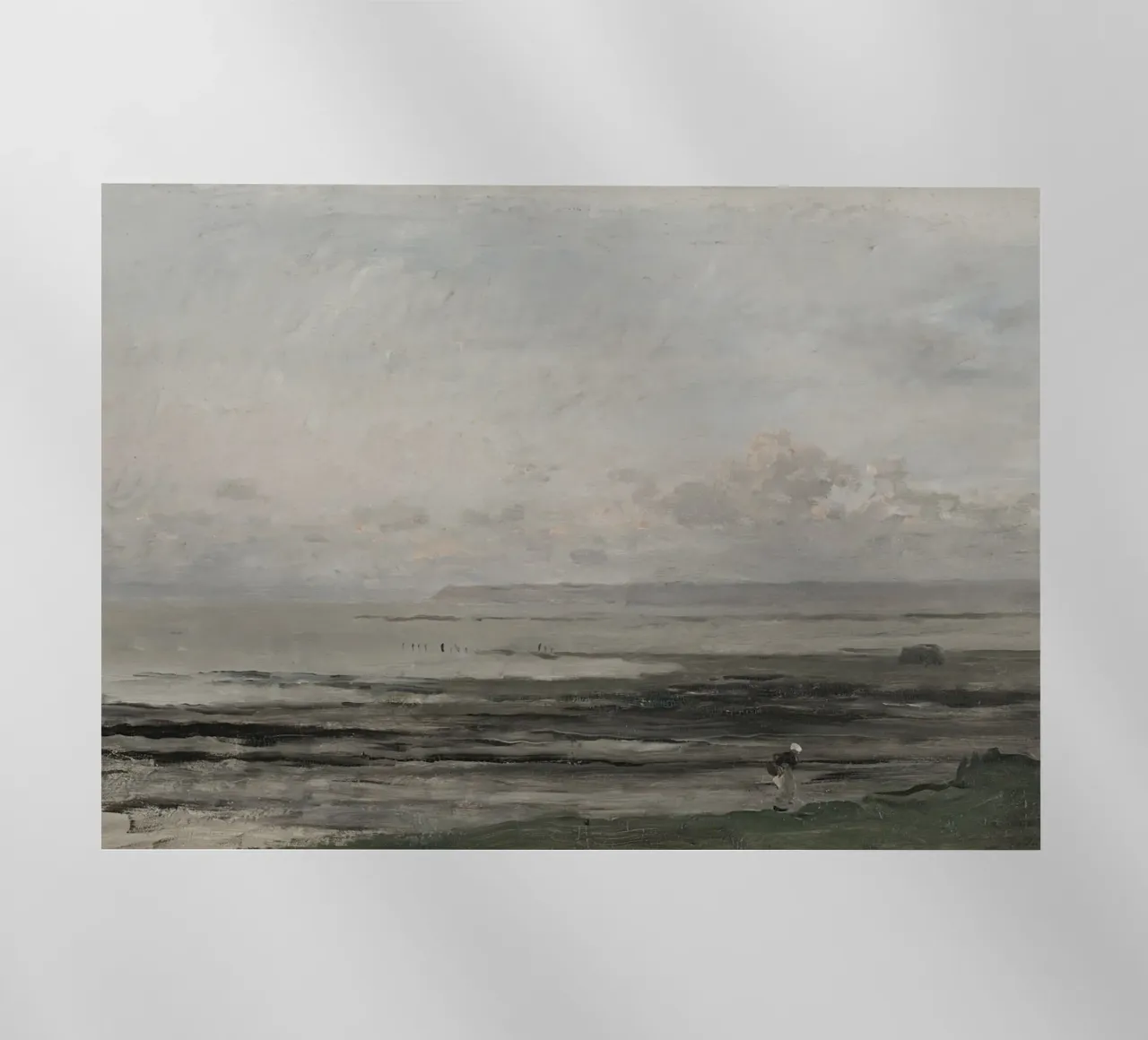 Daubigny: Spiaggia con marea, Scuola di Barbizon, Costiera pellicola backlit da NorwesClub