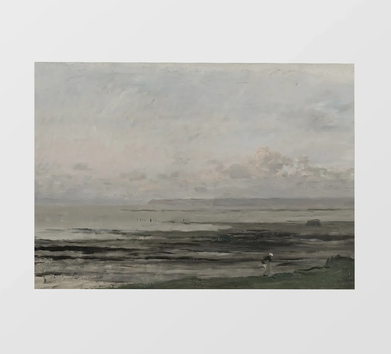 Daubigny: Spiaggia con marea, Scuola di Barbizon, Costiera pellicola backlit da NorwesClub