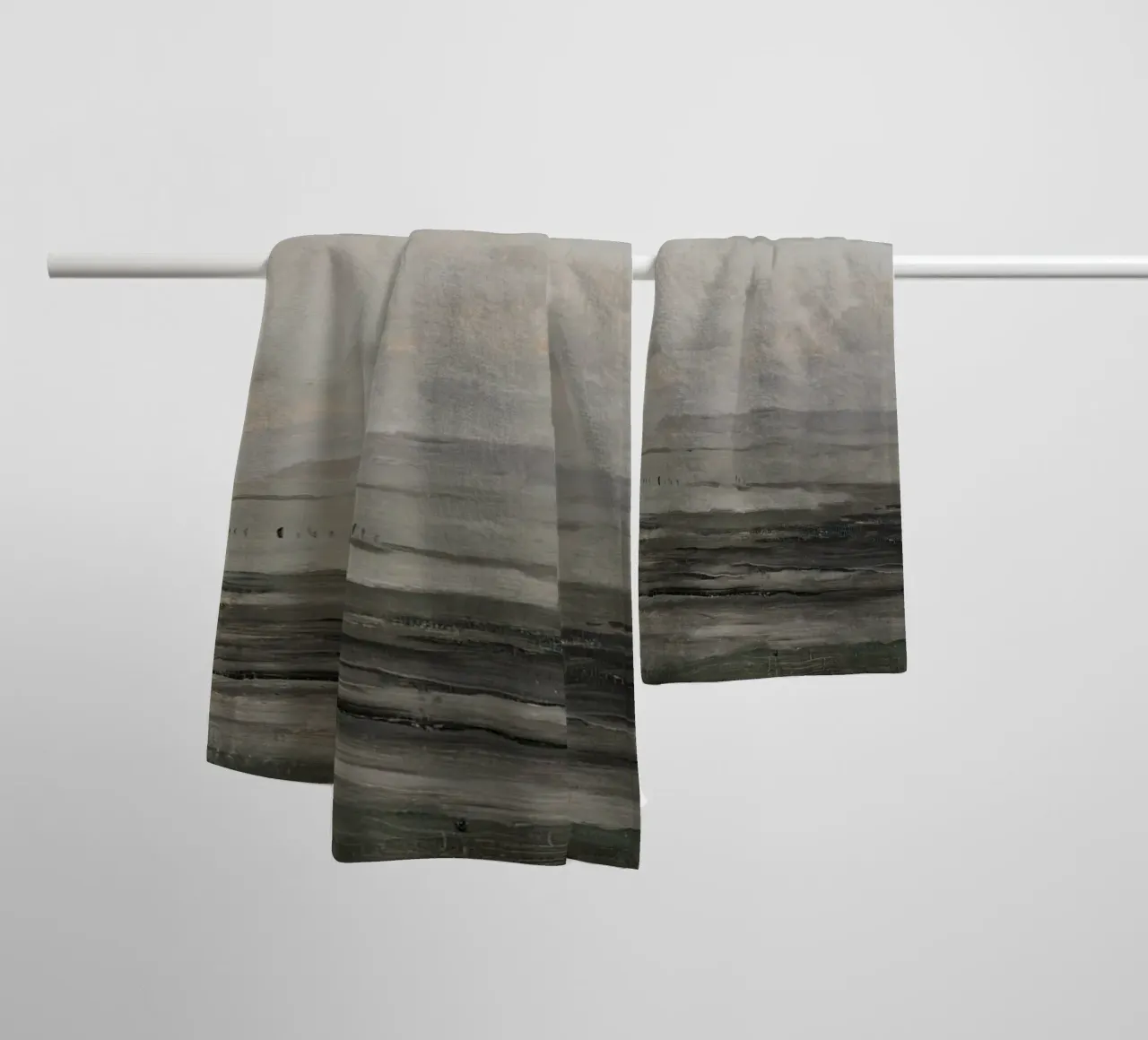 Daubigny: Spiaggia con marea, Scuola di Barbizon, Costiera asciugamano da bagno da NorwesClub