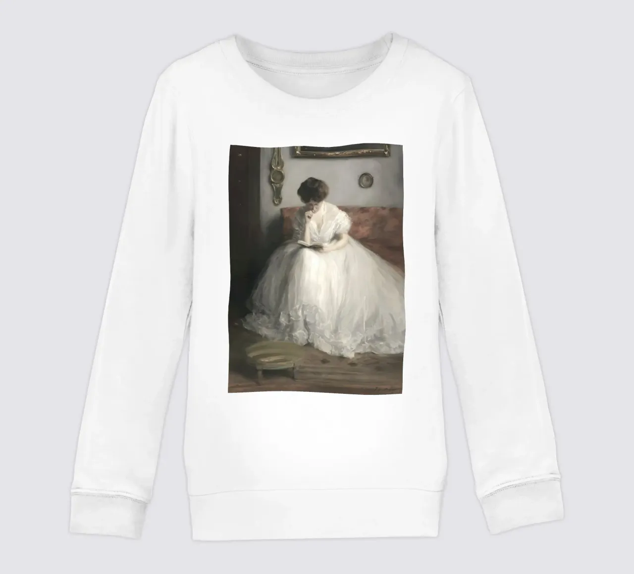 Lecteur élégant : Portrait classique, Impressionniste, Robe blanche sweat enfant de NorwesClub