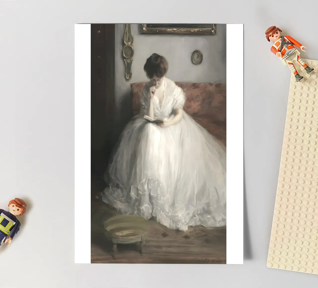 Elegante lezer: Klassiek portret, impressionist, witte jurk stickervel van NorwesClub