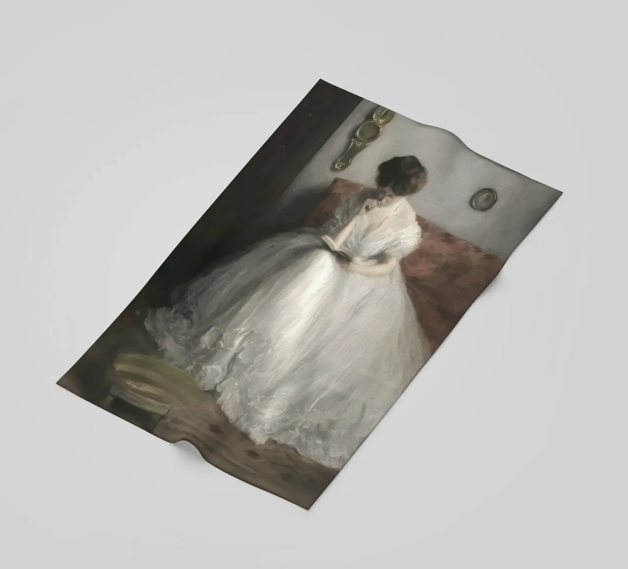 Lettore elegante: Ritratto classico, impressionista, abito bianco telo mare da NorwesClub