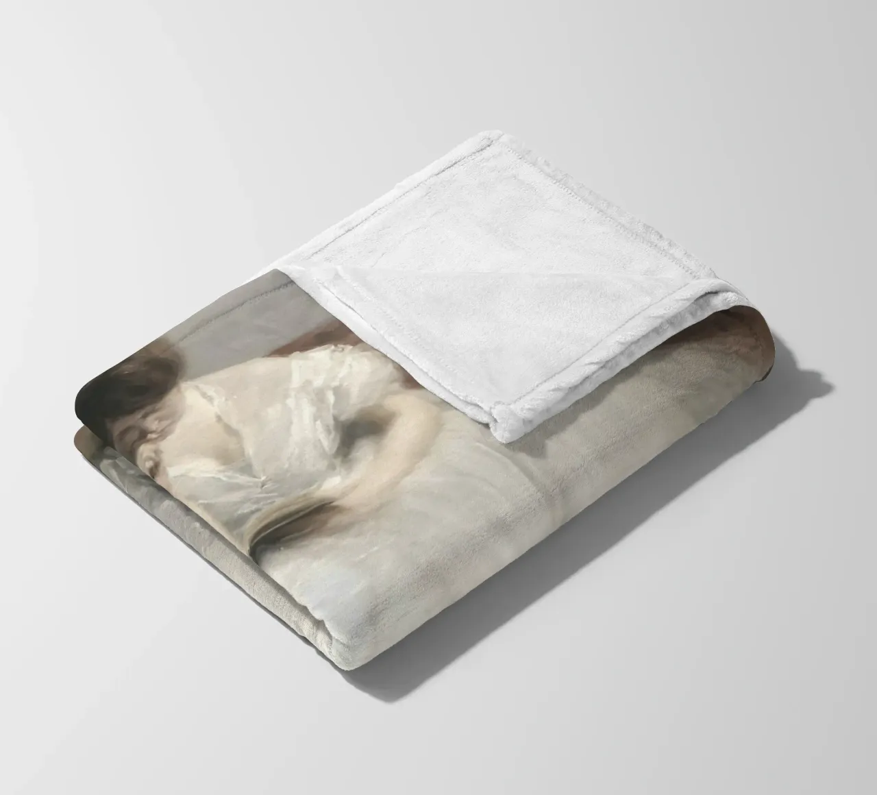 Elegant Reader: Classic Portrait, Impressionist, White Dress fleece blanket by NorwesClub