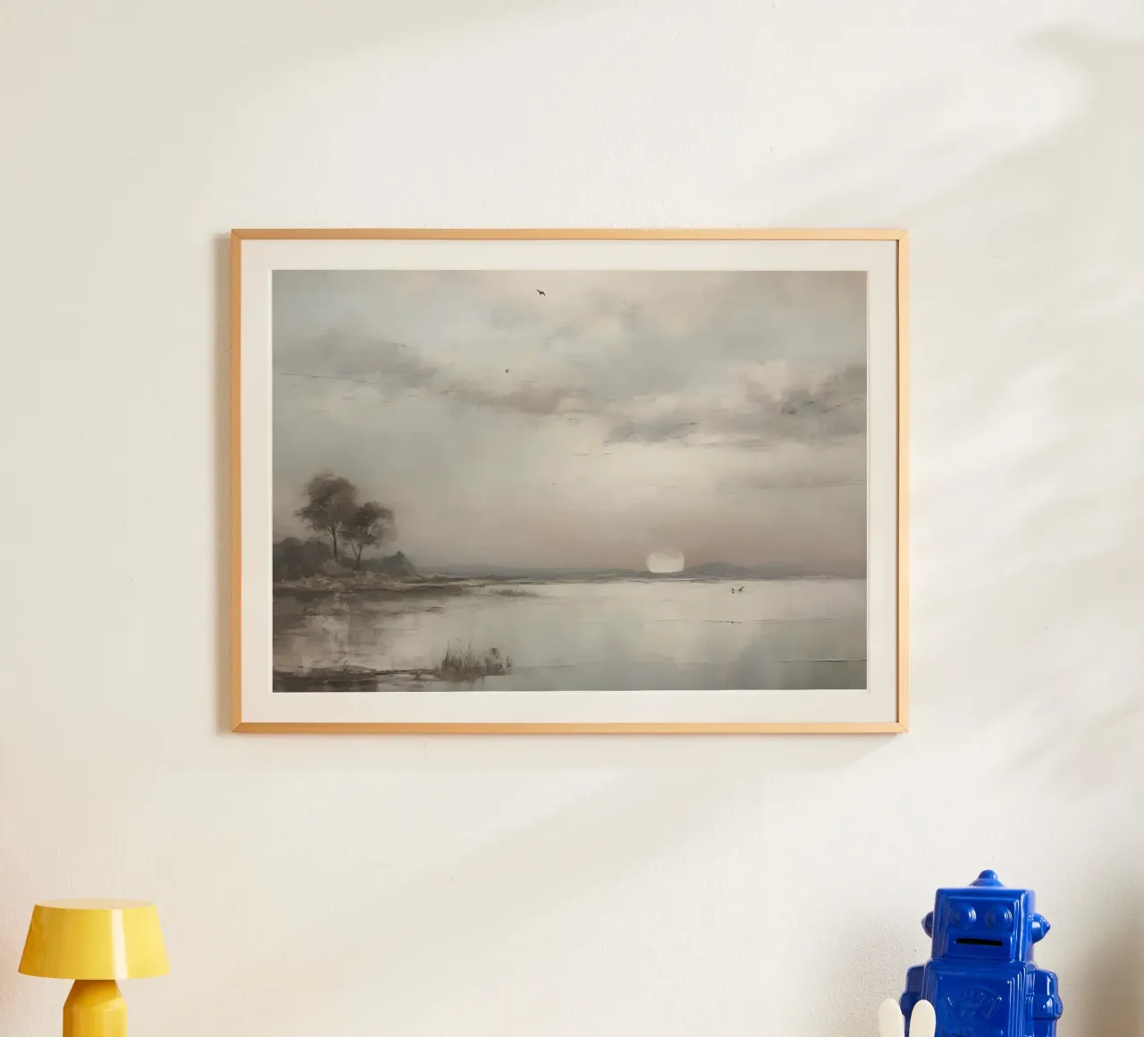 Savrasov Stijl: Serene zonsondergang, Russisch landschap, merenkunst poster van NorwesClub