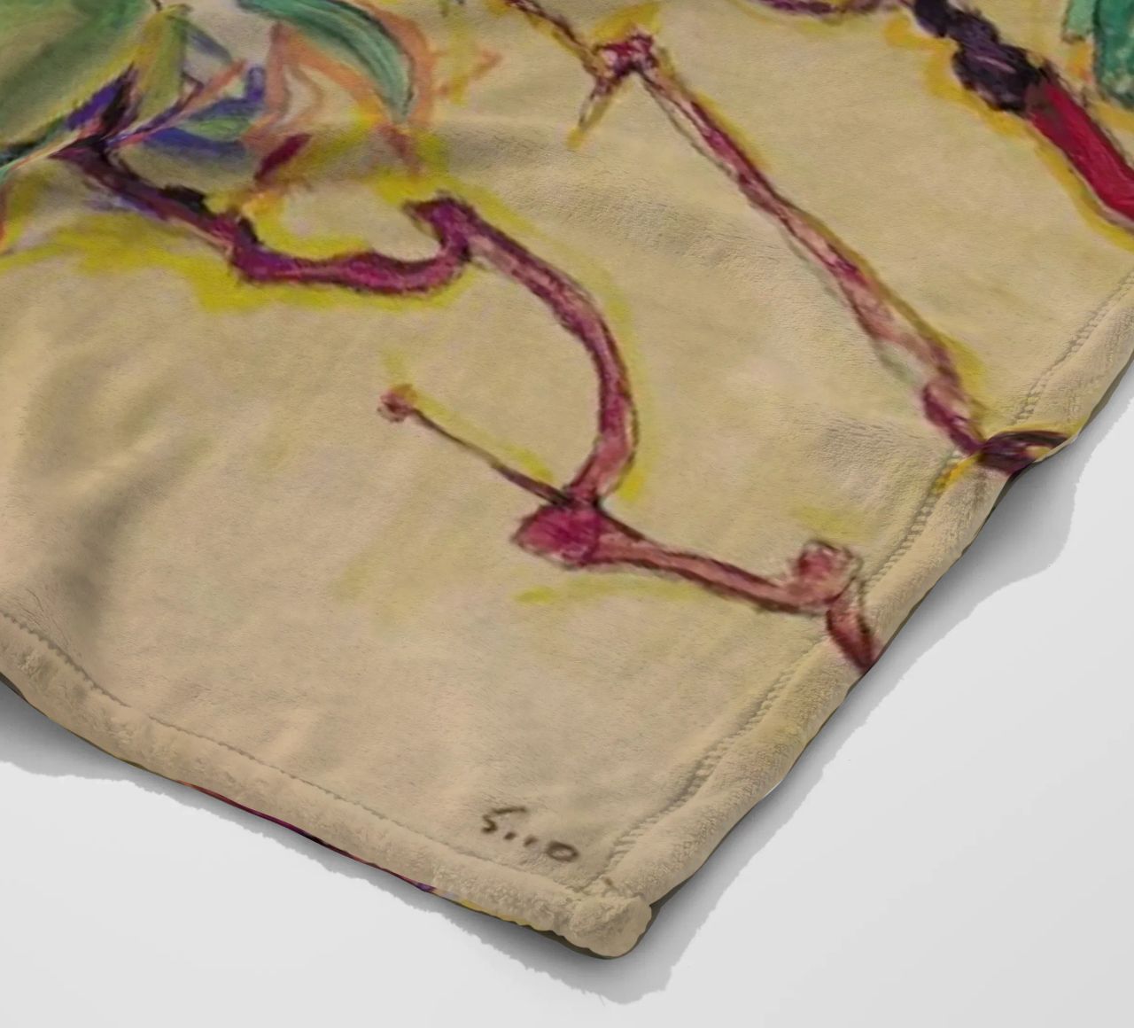Schiele - Fuchsia II plaid polaire de Vintage by JUNIQE