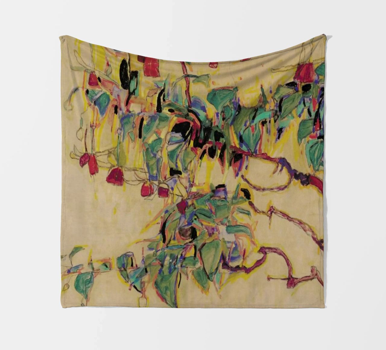 Schiele - Fuchsia II plaid polaire de Vintage by JUNIQE