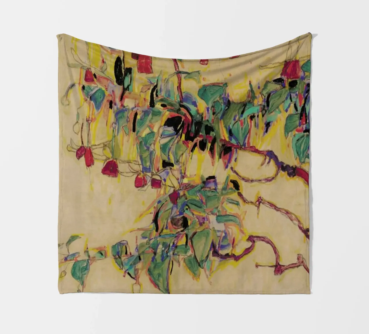 Schiele - Fuchsia II coperta in pile da Vintage by JUNIQE