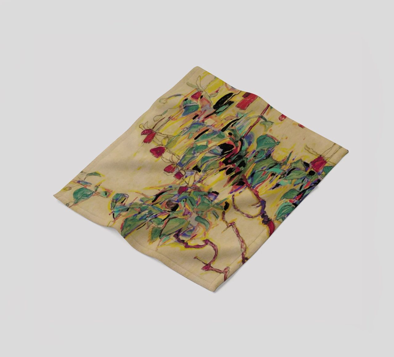 Schiele - Fuchsia II plaid polaire de Vintage by JUNIQE