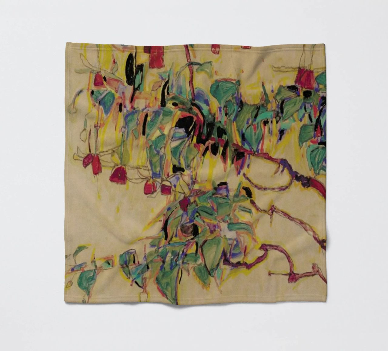 Schiele - Fuchsia II plaid polaire de Vintage by JUNIQE