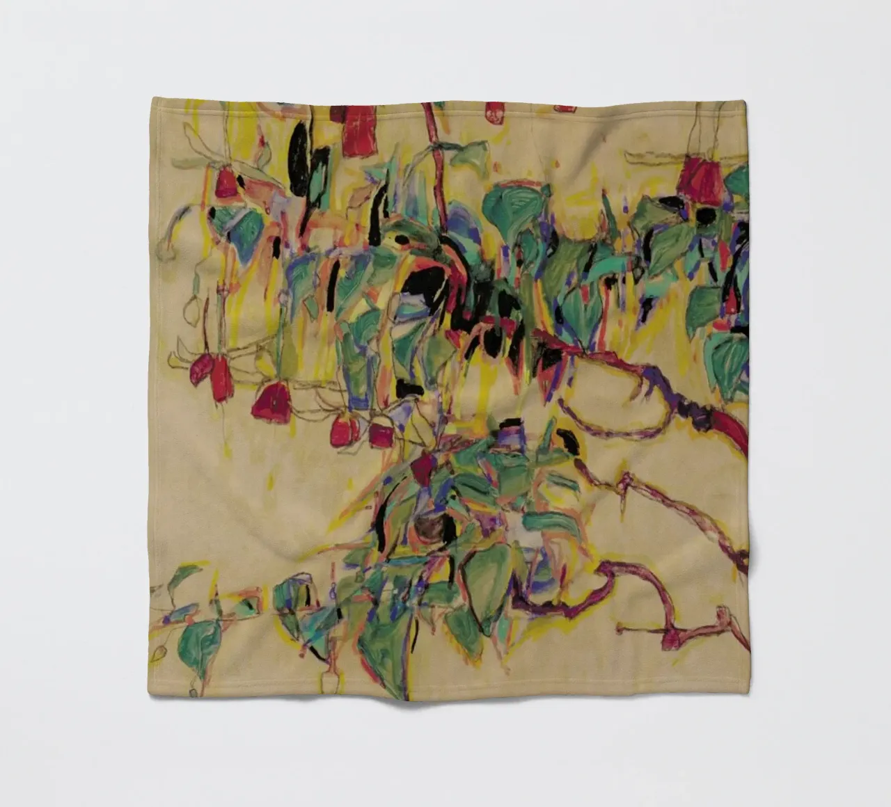 Schiele - Fuchsia II manta de franela de Vintage by JUNIQE