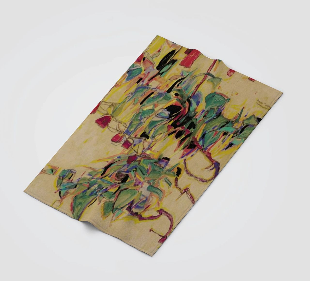 Schiele - Fuchsia II plaid polaire de Vintage by JUNIQE