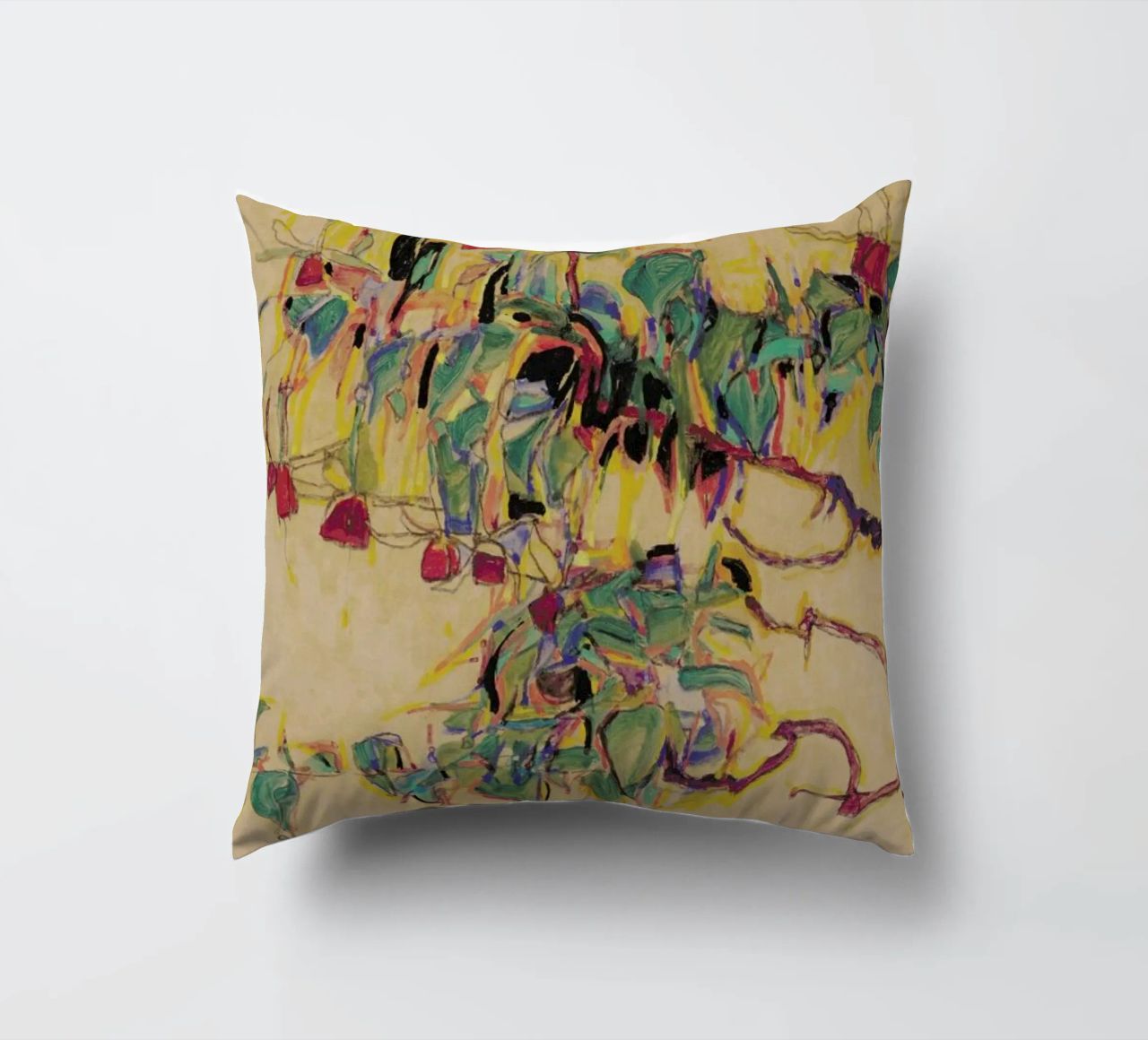 Schiele - Fuchsia II coussin de Vintage by JUNIQE
