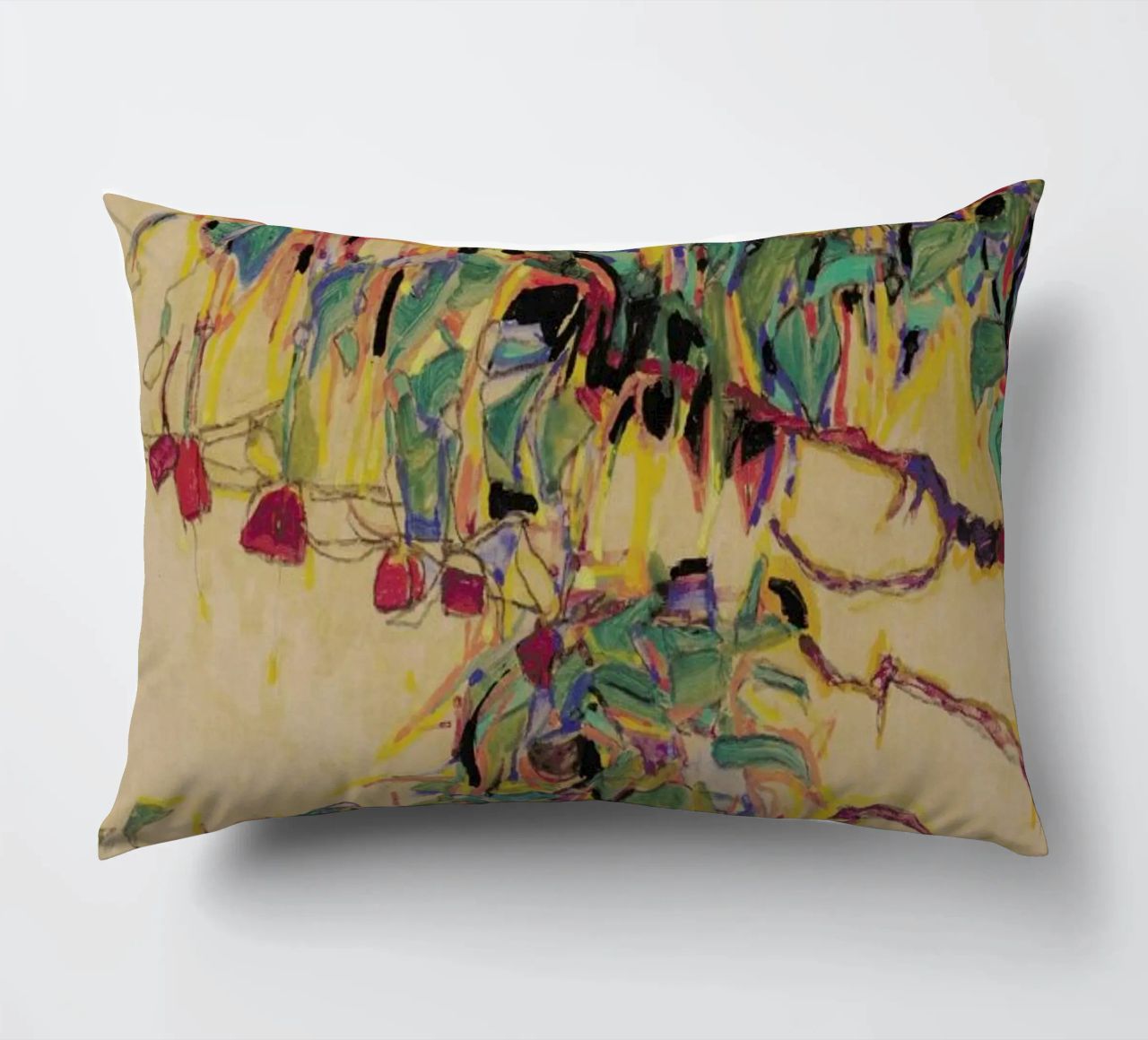 Schiele - Fuchsia II coussin de Vintage by JUNIQE
