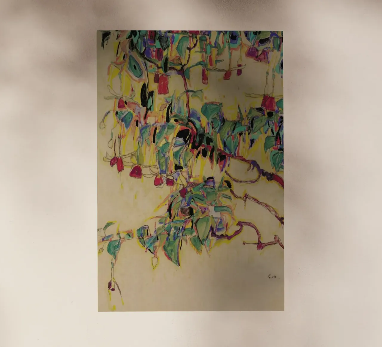 Schiele - Fuchsia II pellicola backlit da Vintage by JUNIQE