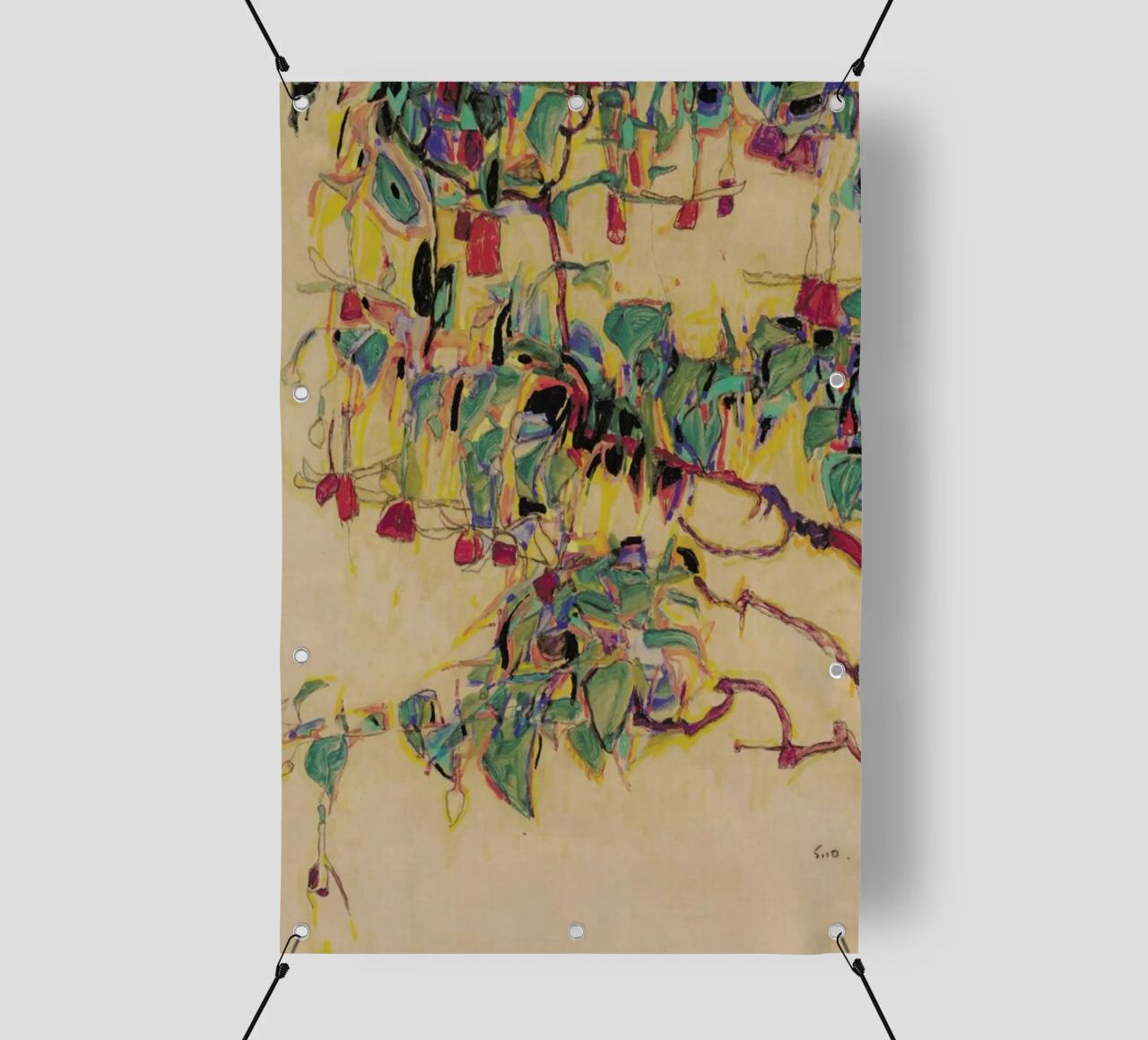 Schiele - Fuchsia II bâche pvc de Vintage by JUNIQE
