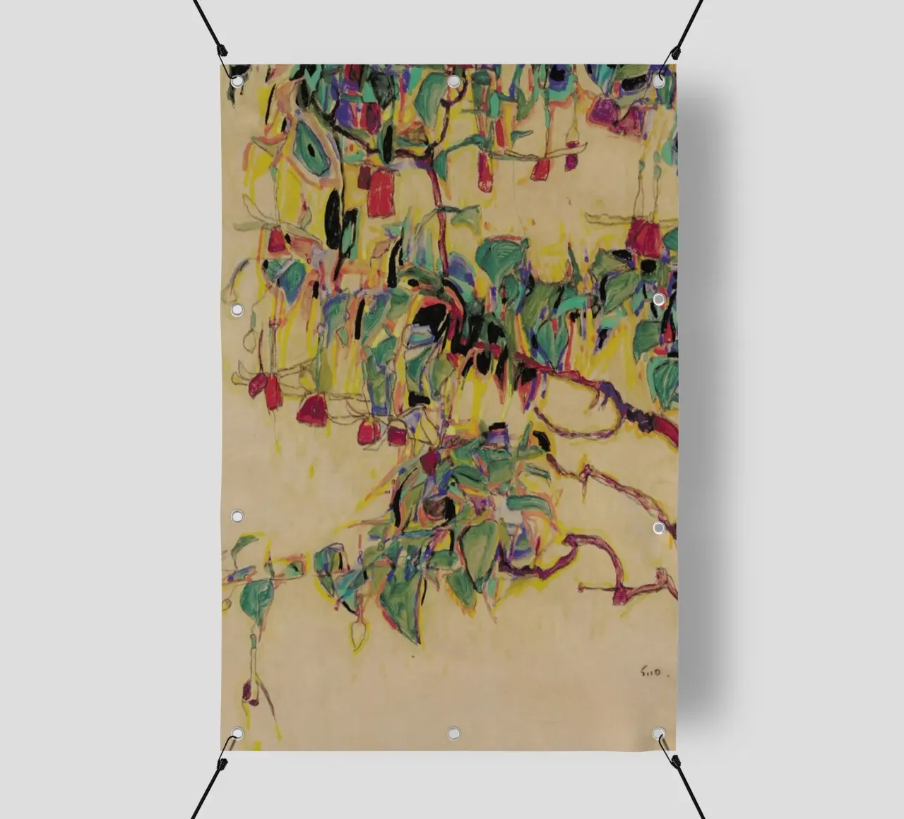 Schiele - Fuchsia II telo in pvc da Vintage by JUNIQE