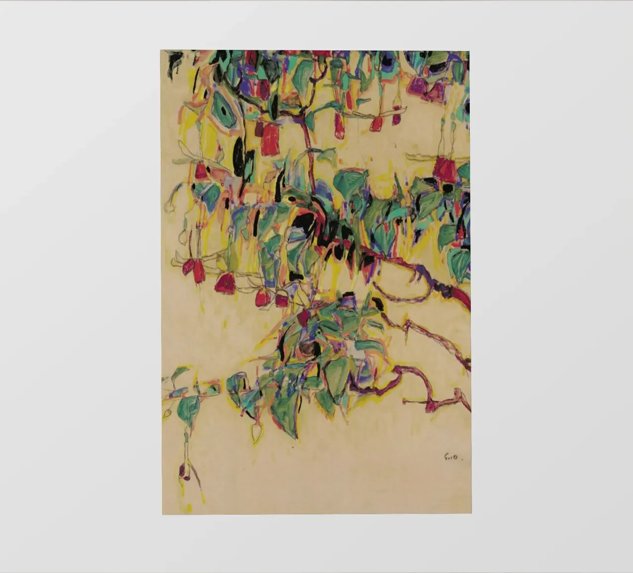 Schiele - Fuchsia II telo in pvc da Vintage by JUNIQE