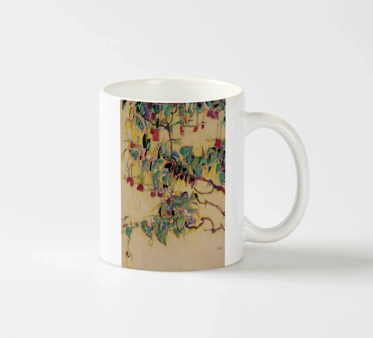 Schiele - Fuchsia II mug en céramique de Vintage by JUNIQE