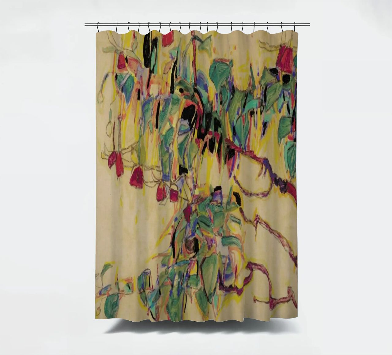 Schiele - Fuchsia II rideau de douche de Vintage by JUNIQE