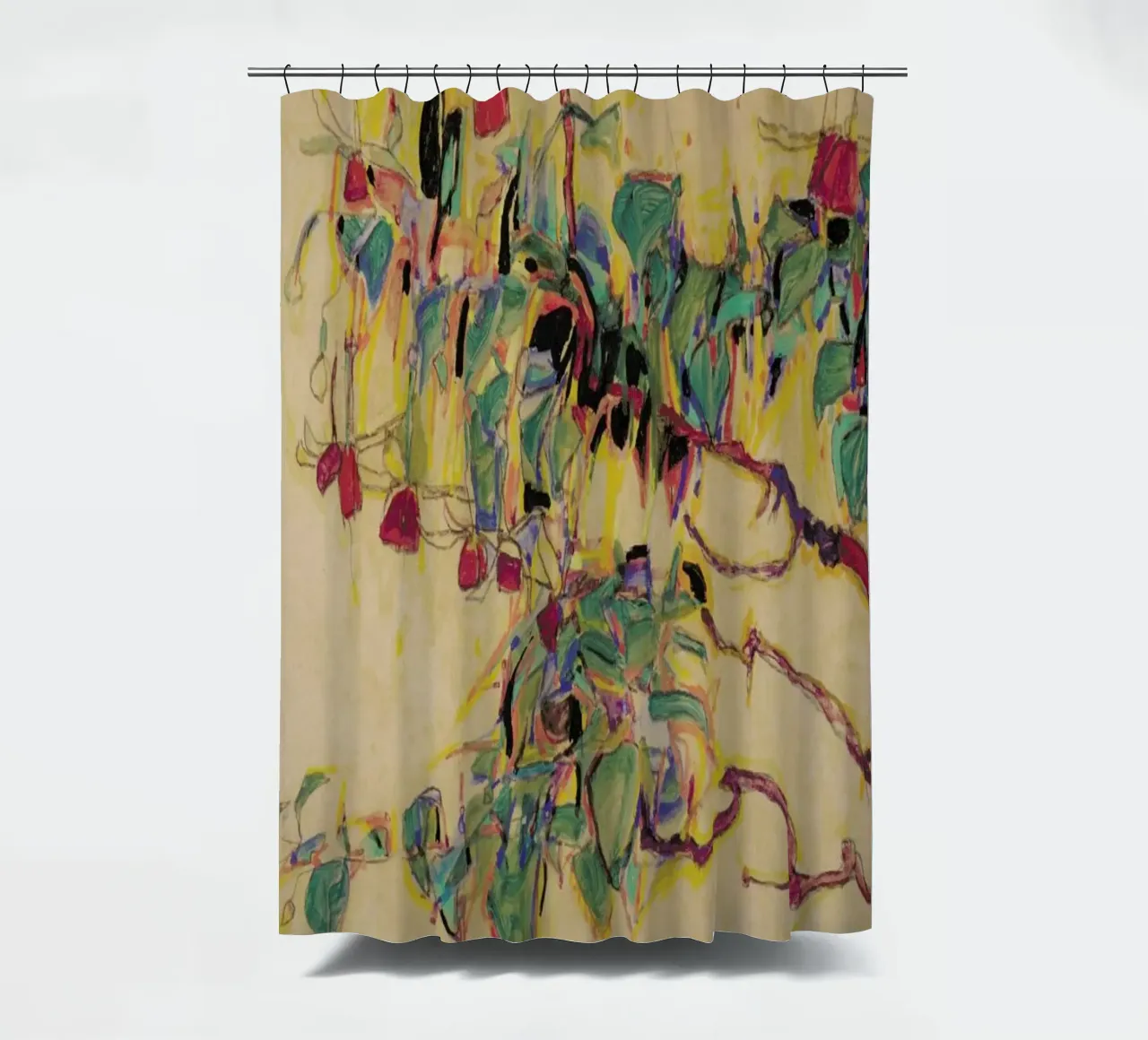 Schiele - Fuchsia II tenda da doccia da Vintage by JUNIQE