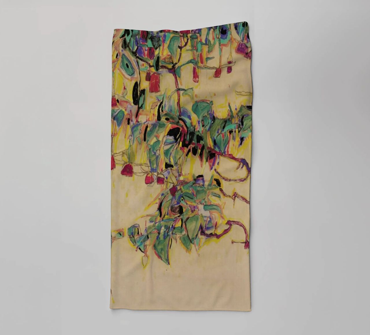 Schiele - Fuchsia II serviette de bain de Vintage by JUNIQE