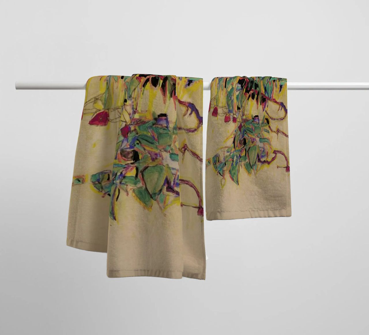 Schiele - Fuchsia II serviette de bain de Vintage by JUNIQE