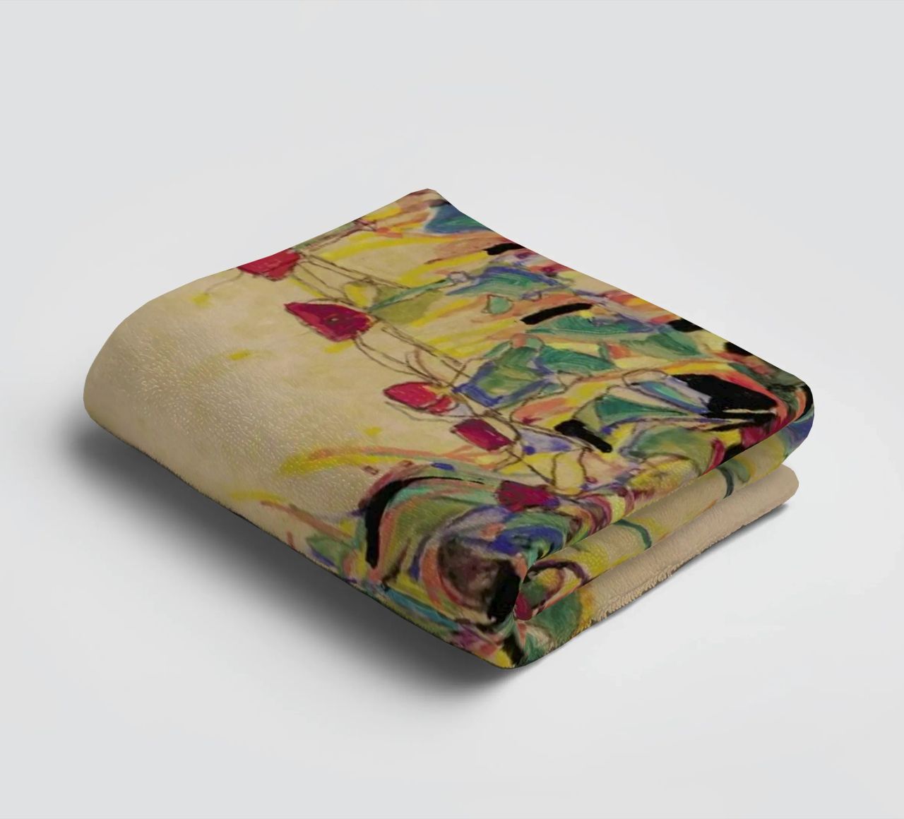 Schiele - Fuchsia II serviette de bain de Vintage by JUNIQE