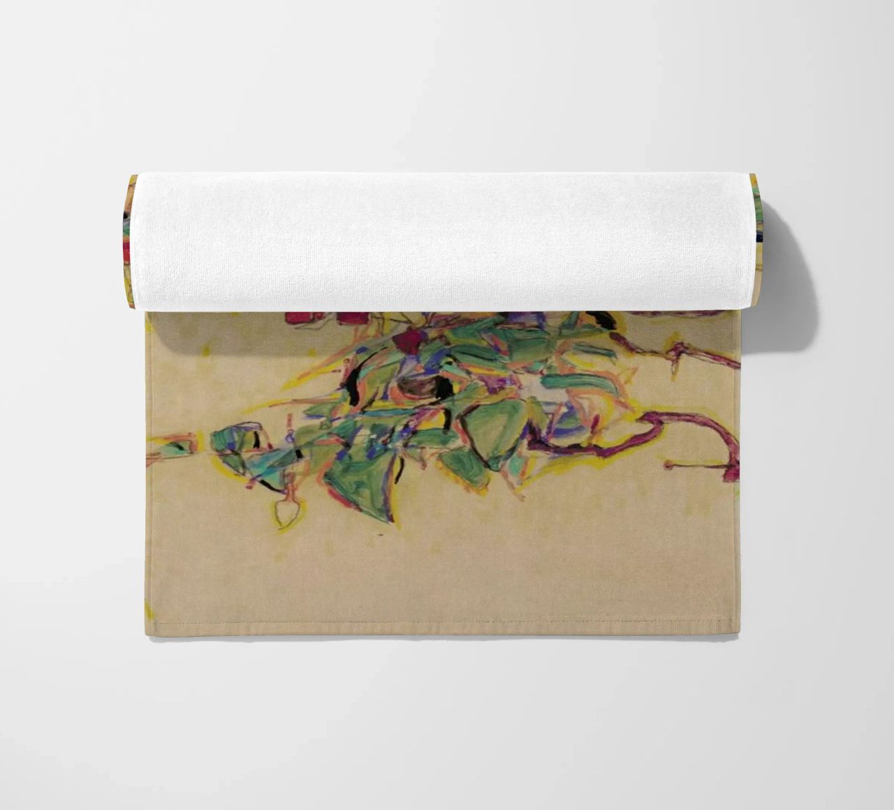 Schiele - Fuchsia II serviette de plage de Vintage by JUNIQE
