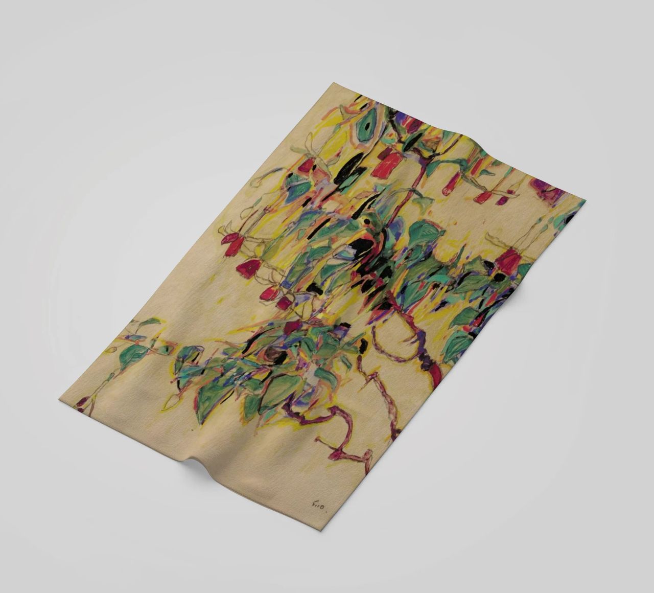 Schiele - Fuchsia II serviette de plage de Vintage by JUNIQE