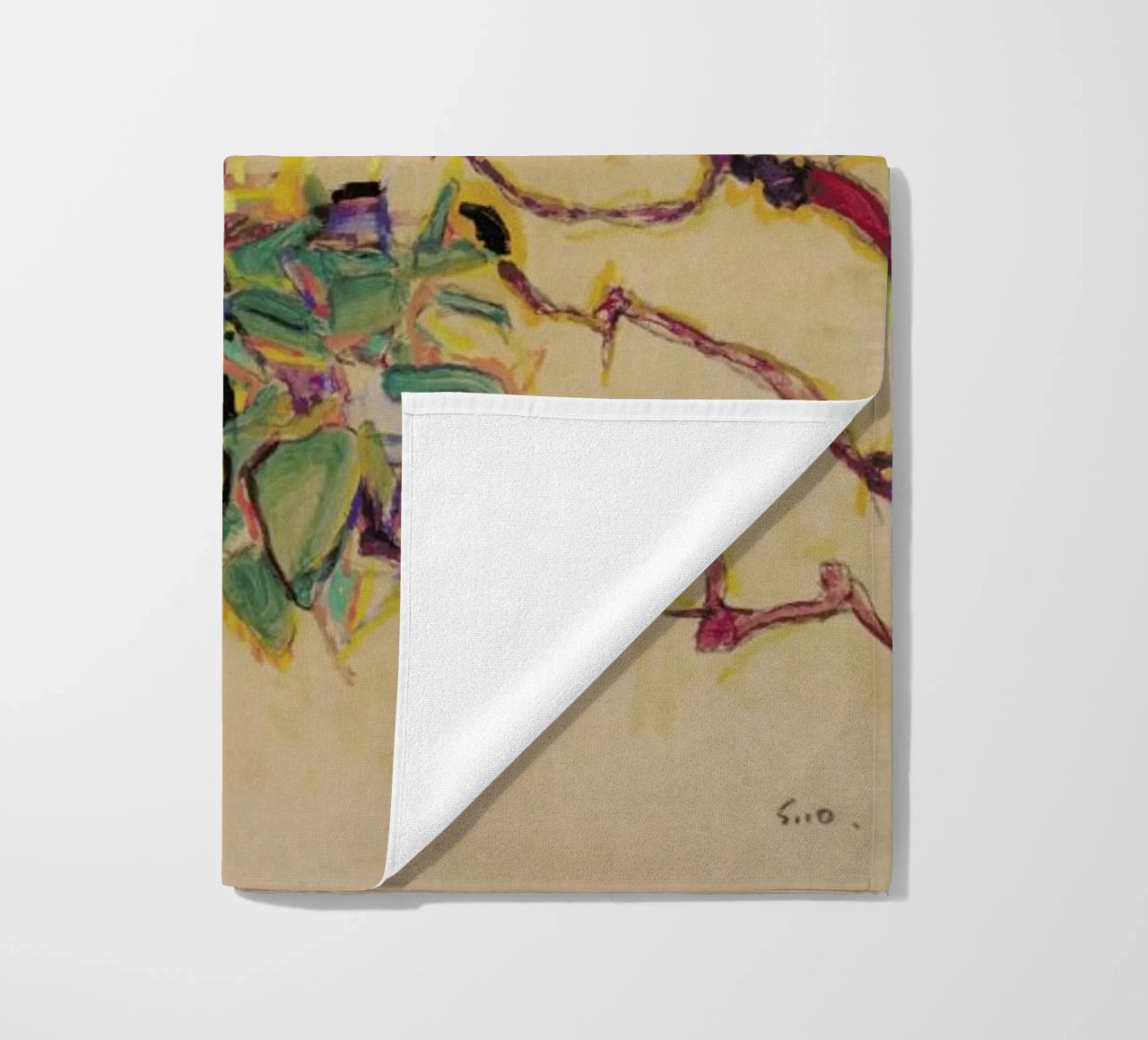 Schiele - Fuchsia II serviette de plage de Vintage by JUNIQE