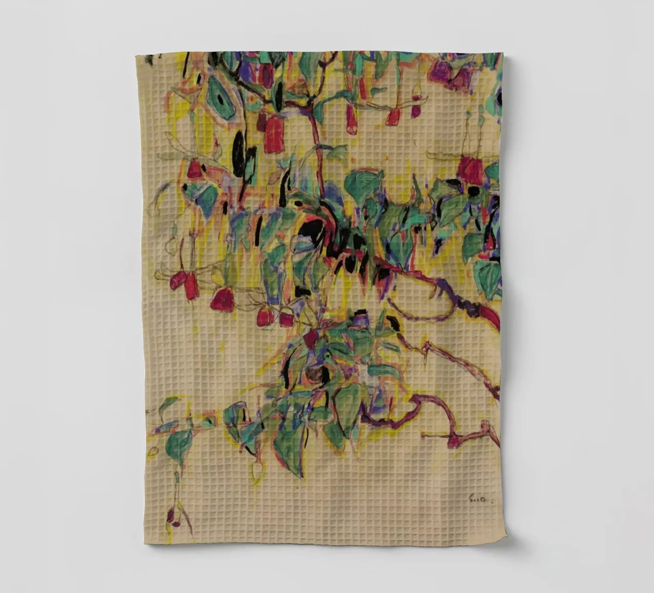 Schiele - Fuchsia II canovaccio da cucina da Vintage by JUNIQE