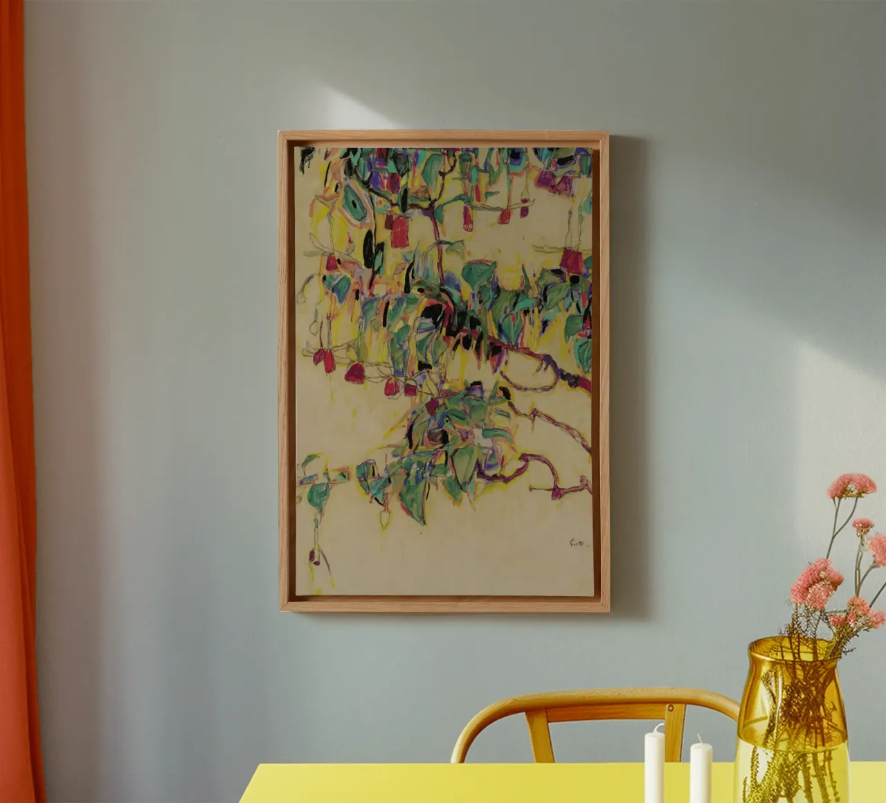 Schiele - Fuchsia II Leinwand von Vintage by JUNIQE