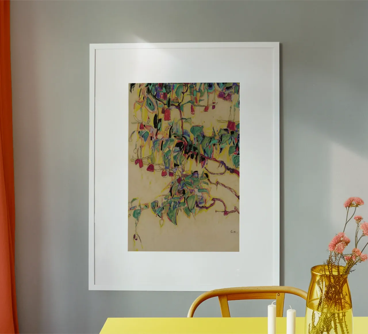 Schiele - Fuchsia II carta hahnemühle da Vintage by JUNIQE