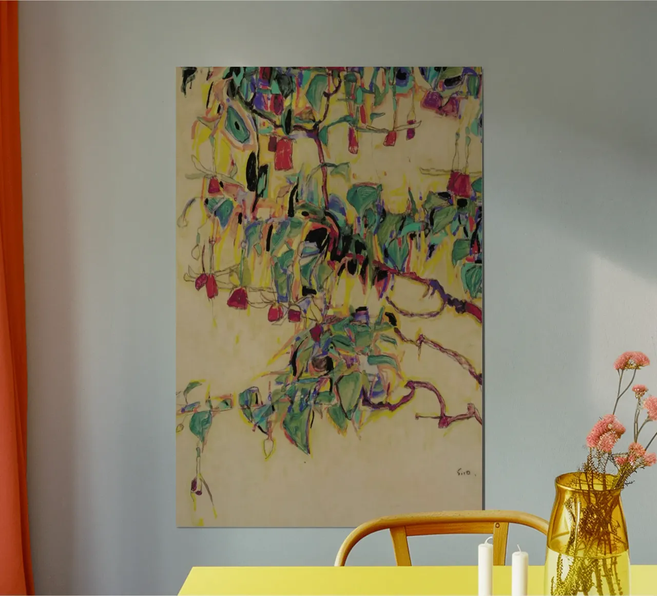 Schiele - Fuchsia II carta hahnemühle da Vintage by JUNIQE